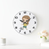 Girl Playing Soccer Adorable Kids Sports Grote Klok (Huis)