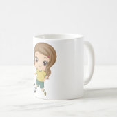 Girl Playing Soccer Adorable Kids Sports Koffiemok (Voorkant rechts)