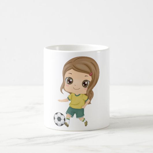 Girl Playing Soccer Adorable Kids Sports Koffiemok (Center)