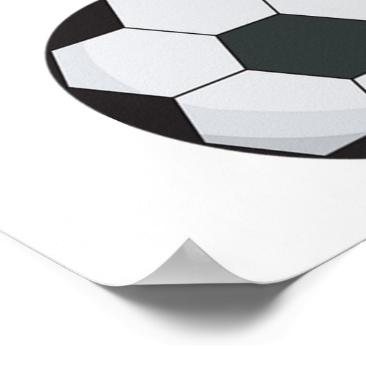 Girl Playing Soccer Adorable Kids Sports Poster (Hoek)