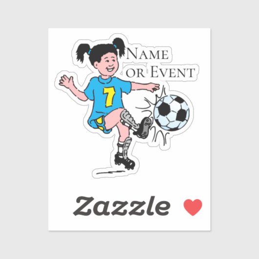 Girl Playing Soccer  Sticker (Vel)
