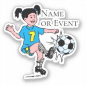 Girl Playing Soccer  Sticker (Voorkant)