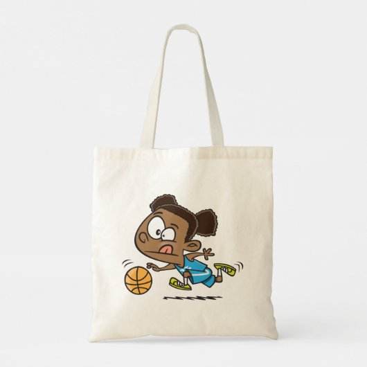 Girl Plays Basketball Canvas tas (Achterkant)