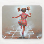 Girl Plays Hopscotch Muismat (Voorkant)