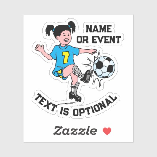 Girl Plays Soccer Sticker (Vel)