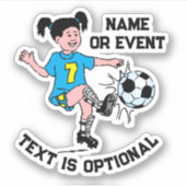 Girl Plays Soccer Sticker (Voorkant)