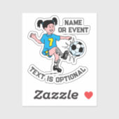 Girl Plays Soccer Sticker (Vel)