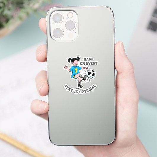 Girl Plays Soccer Sticker (Telefoon)