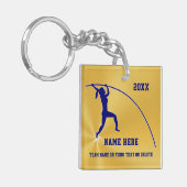 Girl Pole Vault Cadeauideeën Aangepast 3 tekstvak Sleutelhanger (Voorkant Links)