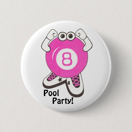 Girl Pool Partier Ronde Button 5,7 Cm (Voorkant)