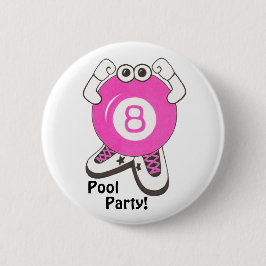 Girl Pool Partier Ronde Button 5,7 Cm