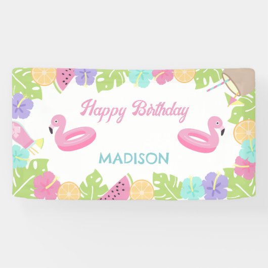 Girl Pool party Banner (Horizontaal)