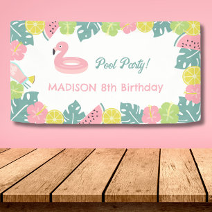 Girl Pool party Banner
