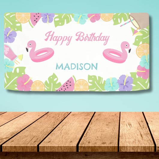 Girl Pool party Banner