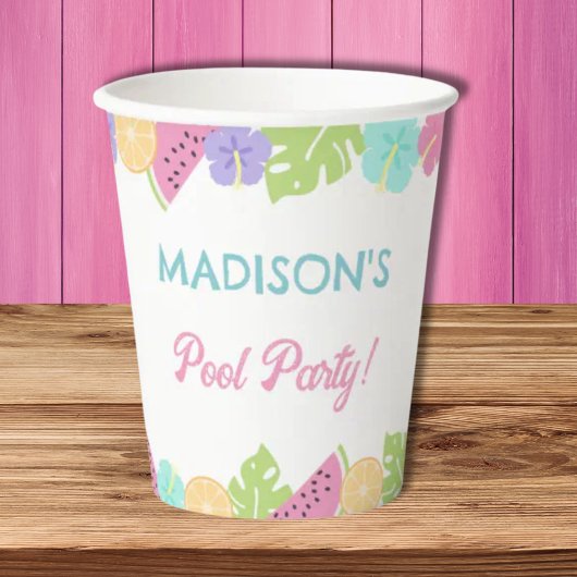Girl Pool party Banner Papieren Bekers