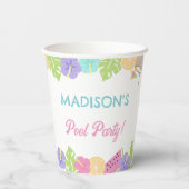 Girl Pool party Banner Papieren Bekers (Achterkant)