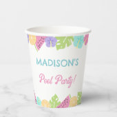 Girl Pool party Banner Papieren Bekers (Voorkant)
