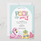 Girl Pool Party Birthday Feestdagenkaart (Voorkant)