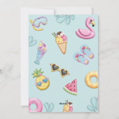 Girl Pool Party Birthday Feestdagenkaart (Achterkant)