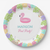 Girl Pool party Papieren Bordje (Voorkant)