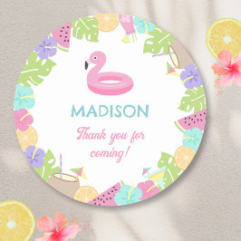 Girl Pool party Ronde Sticker