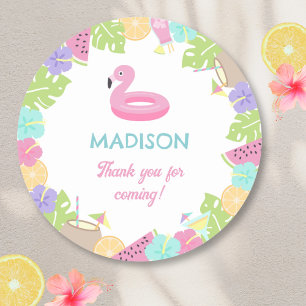 Girl Pool party Ronde Sticker