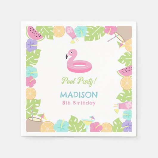 Girl Pool party Servet (Voorkant)