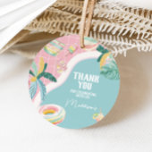 Girl Pool Party Verjaardagsfeestje Ronde Bedankjes Labels