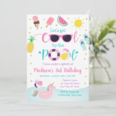 Girl Pool Party zomerdag Kaart (Staand voorkant)