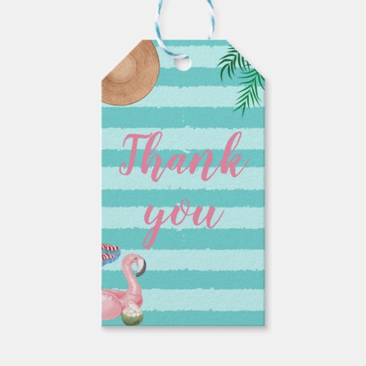 Girl Pool Verjaardagsfeestje Cadeaulabel (Voorkant)