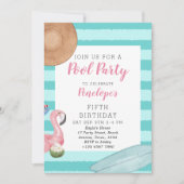 Girl Pool Verjaardagsfeestje Kaart (Voorkant)