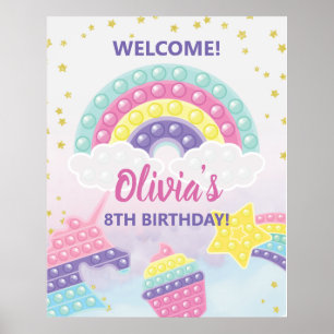 Girl Pop It Fidget Birthday Party Poster