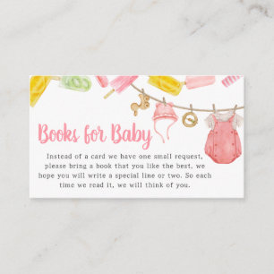 Girl Popsicle Baby shower Boeken voor Baby Informatiekaartje