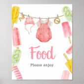 Girl Popsicle Baby shower Eten Poster (Voorkant)