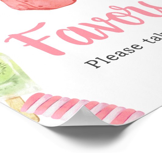Girl Popsicle Baby shower Favors Poster (Hoek)