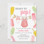 Girl Popsicle Baby shower Kaart (Voorkant)