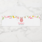 Girl Popsicle Baby shower Waterfles Etiket (Enkel label)