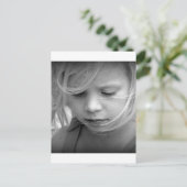 Girl Portret Black and White Face Briefkaart (Staand voorkant)
