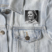 Girl Posing in Studio Vierkante Button 5,1 Cm (In situ)