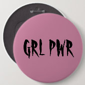 Girl Power Badge roze Ronde Button 6,0 Cm (Voorkant /achterkant)