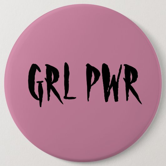 Girl Power Badge roze Ronde Button 6,0 Cm (Voorkant)