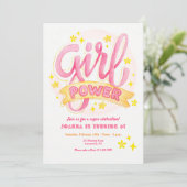 Girl Power Birthday Party Kaart (Staand voorkant)