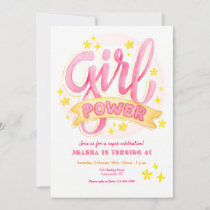 Girl Power Birthday Party Kaart
