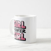 Girl Power Bold Typography – Empowering Graphic Koffiemok (Voorkant links)