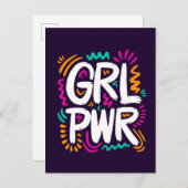 Girl Power Briefkaart (Voorkant / Achterkant)