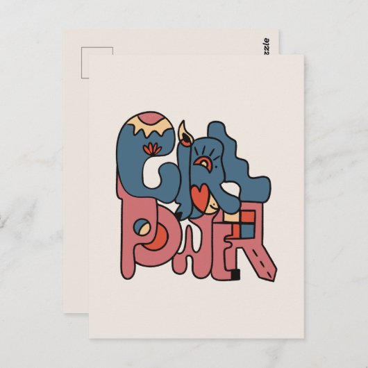 Girl Power Briefkaart (Voorkant / Achterkant)