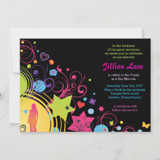 GIRL POWER Bright Bat Mitzvah Uitnodiging
