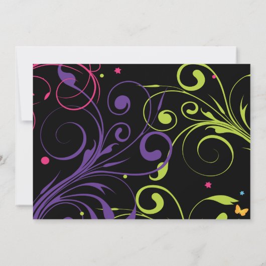 Girl Power Bright Sweet Sixteen 16 Uitnodiging (Achterkant)