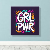 Girl Power Canvas Afdruk (Insitu (Houten vloer))