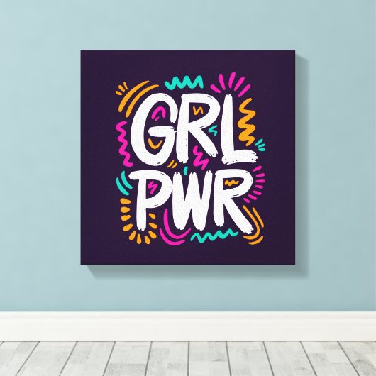 Girl Power Canvas Afdruk (Insitu (Houten vloer))